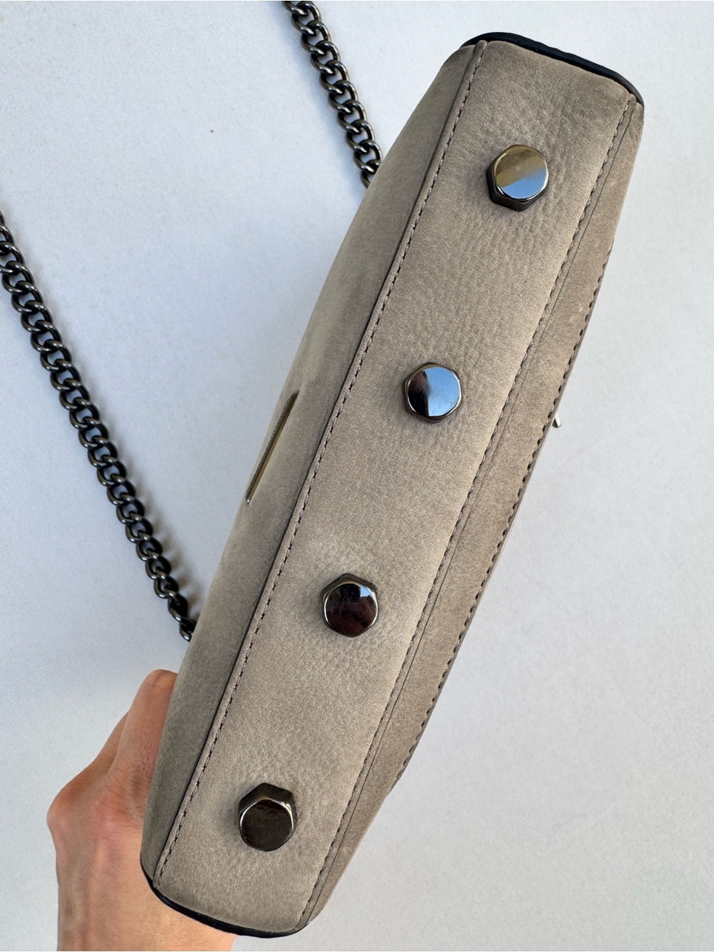 Rebecca Minkoff Taupe Leather Crossbody with Gold Hardware - Picture 4 of 13